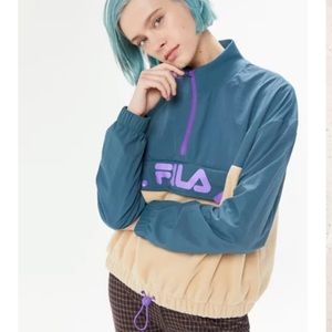 Fila sweater- green/tan/purple